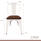 Pack de 4 sillas Tolix con asiento de madera - Blancas 4