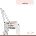 Pack de 4 sillas Tolix con asiento de madera - Blancas 6