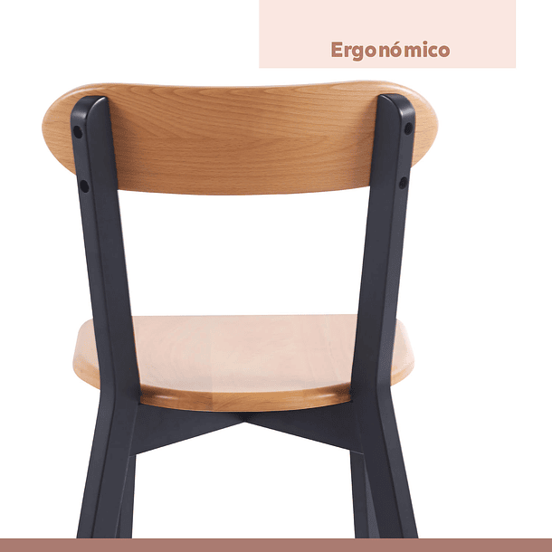 Silla Fresno de Madera - Negra 6