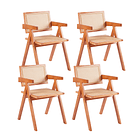 Pack de 4 sillas Chandigarh de madera - Natural 1