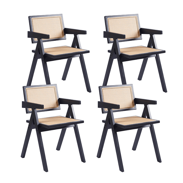Pack de 4 sillas Chandigarh de madera - Negras 1