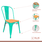 Silla Tolix con asiento de madera - Menta 3