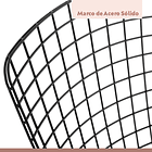 Silla Bertoia metal de terraza living comedor acolchada - Negra 5