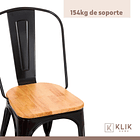 Pack de 4 sillas Tolix con asiento de madera Clara - Negras 6