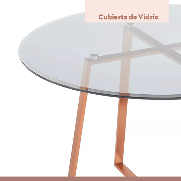 Mesa de centro para living de vidrio y metal 80cm  6
