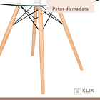 Comedor Terraza - 2 Sillas Master Negras y Mesa Eames de Vidrio 80cm 7
