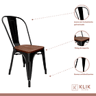 Mesa Color Madera y Metal Cross 180x90 + 8 sillas Tolix con asiento de madera - Negras 4