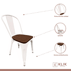 Pack de 4 sillas Tolix con asiento de madera - Blancas 3