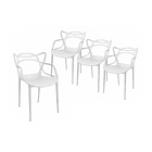 Pack de 4 sillas de terraza o comedor Master  - Blancas 1