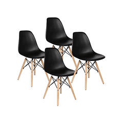 Pack de 4 Sillas Eames Negra