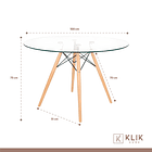 Comedor Mesa Eames Vidrio 100 cm + 4 Sillas Tulip Menta 5