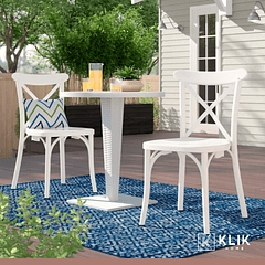 Silla Crossback Danubio de Terraza Exterior o Comedor  - Blanca