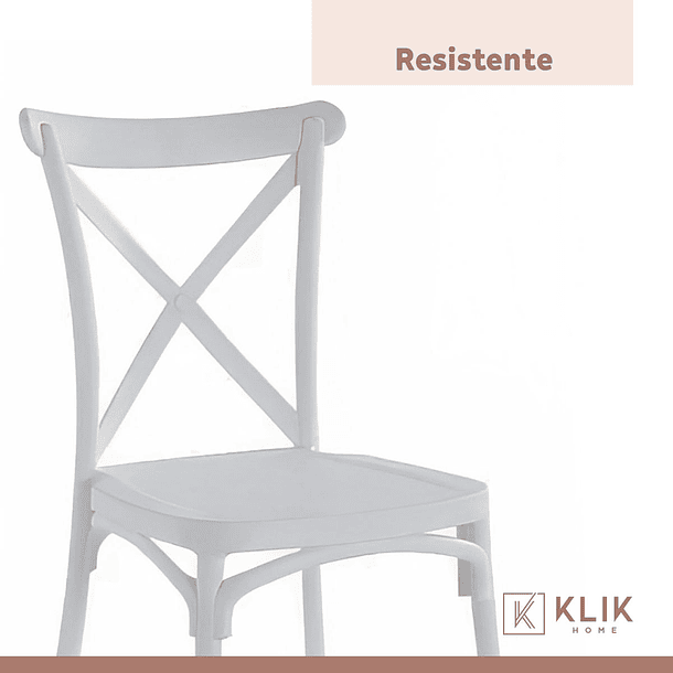 Silla Crossback Danubio de Terraza Exterior o Comedor  - Blanca 7