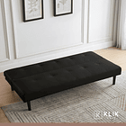 Futón Sofá Cama 2 cuerpos Sofía - Ecocuero Negro 8