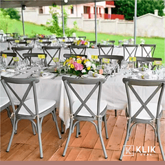 Silla Crossback Danubio de Terraza Exterior o Comedor - Gris