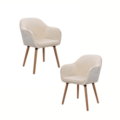 Pack de 2 Butacas Sitiales Poltronas Diamante Terciopelo - Beige