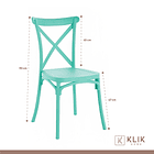 Pack 4 Sillas de Terraza o Comedor Crossback Danubio - Menta 4