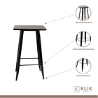 Mesa Tolix de bar o terraza o restaurant 105 cm de alto 60x60cm - Negra 3