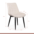 Silla de Comedor Macron Acolchada Terciopelo - Beige 4