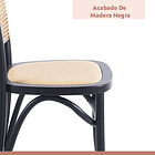 Silla de Comedor Hoffman o Lombardia Madera Rattan - Negra 6