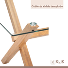 Comedor de Vidrio Cross 140x90cm + 6 Sillas Fresno de Madera - Natural 8