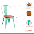 Silla Tolix con asiento de Madera Oscura Walnut - Menta 3