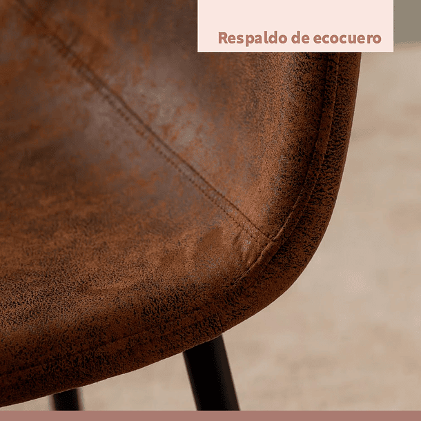 Silla Spoon Ecocuero vintage café oscuro 5