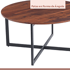 Mesa de centro 80cm redonda - Madera Oscura Walnut 7