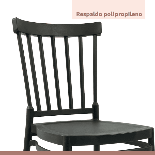 Silla Windsor Polipropileno - Negra 5