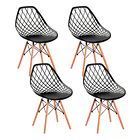 Pack de 4 Sillas Eames Enrejada Mesh - Negra 1