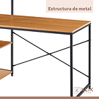 Escritorio Industrial Home Office con Repisas Oslo - Madera Clara 7