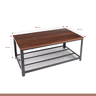 Mesa de centro metal madera oscura walnut enrejada 106x60 4