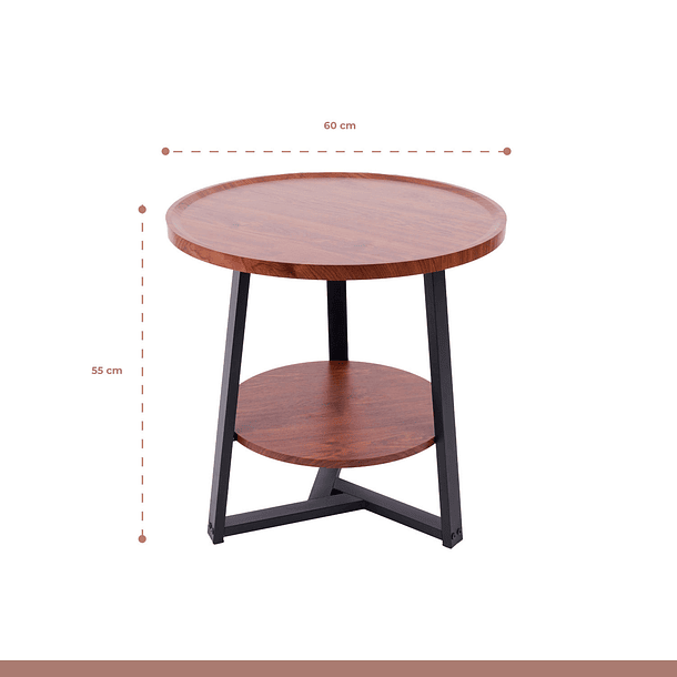 Mesa de centro trabajo y cafe - Madera Oscura Walnut 4