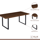 Comedor Industrial 160x90 Oscura + 6 Sillas Tolix Negras con Asiento de Madera Oscura Walnut 3