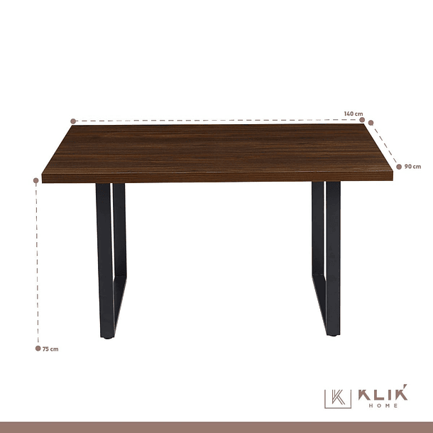 Comedor Industrial 160x90 Oscura + 6 Sillas Tolix Negras con Asiento de Madera Oscura Walnut 5