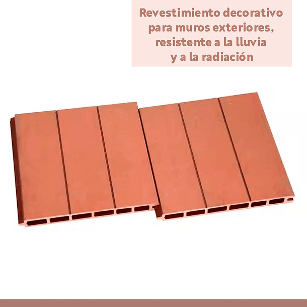 Pack de 5 Revestimientos Siding WPC exterior Color Madera Clara 3