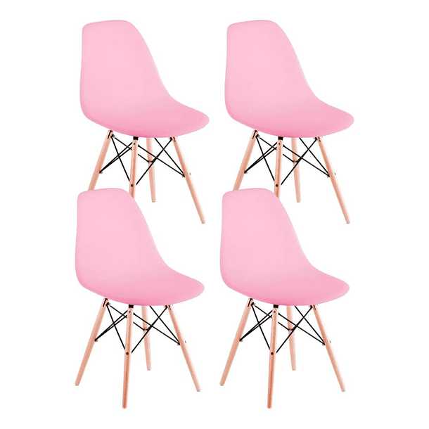 Pack de 4 Sillas Eames - Rosadas 1