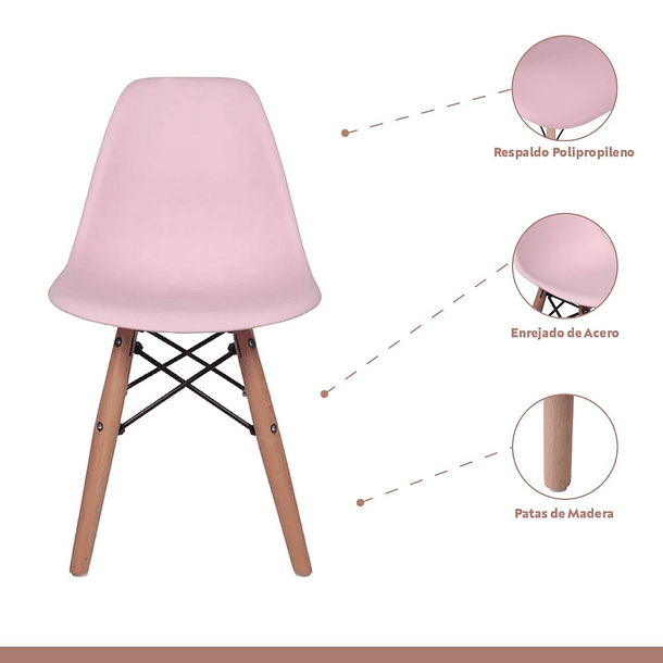 Pack de 4 Sillas Eames - Rosadas 3