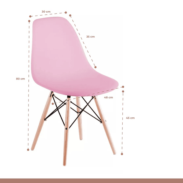 Pack de 4 Sillas Eames - Rosadas 4