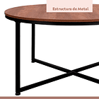 Mesa de centro 80cm redonda - Madera Oscura Walnut 6