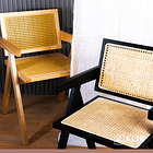 Silla Sitial Butaca Chandigarh Madera Rattan Natural 2