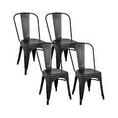 Pack de 4 Sillas Tolix Negras