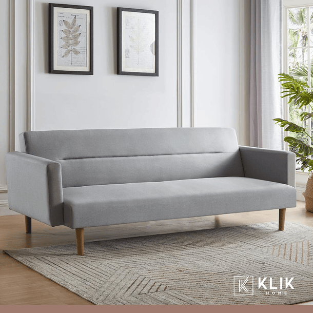 Futón Sofá Cama 3 cuerpos Sara - Lino Gris 2