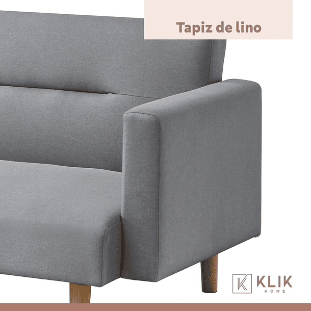 Futón Sofá Cama 3 cuerpos Sara - Lino Gris 5