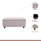 Banqueta acolchada con almacenaje - Gris 7