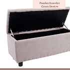 Banqueta acolchada con almacenaje - Gris 15
