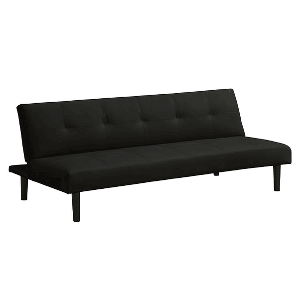 Futón Sofá Cama 2 cuerpos Sofía - Ecocuero Negro 1