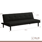 Futón Sofá Cama 2 cuerpos Sofía - Ecocuero Negro 4