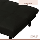 Futón Sofá Cama 2 cuerpos Sofía - Ecocuero Negro 6