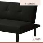 Futón Sofá Cama 2 cuerpos Sofía - Ecocuero Negro 7